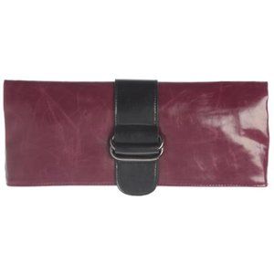 Harper Vegan Leather Clutch Bag - Berry
